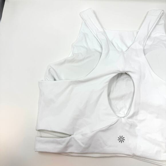 Athleta Conscious Crop Cut Out Sports Bra Crop Top In White Size Large D DD New - Picture 9 of 14